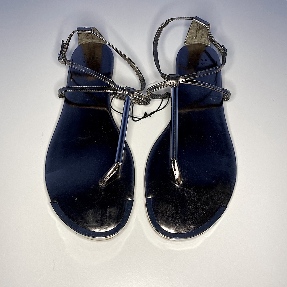 A New Day Silver Sandals NWT